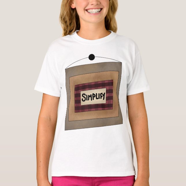 Rustic Minimalist Simplify Word Art Sign T-Shirt (Front)