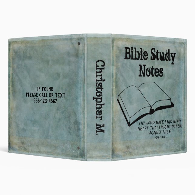Rustic Minimalist Teal Customizable Bible Study Binder (Background)