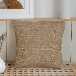 Rustic Minimalistic Simple Burlap Throw Pillow