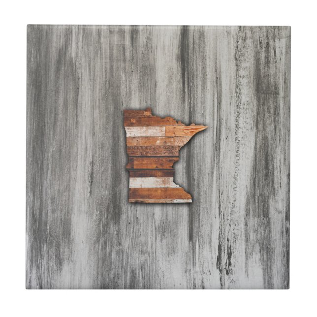 Rustic Minnesota Shape Tile (Front)