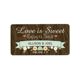Rustic Mint Boho Love is Sweet Faveur Étiquettes