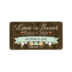 Rustic Mint Boho Love is Sweet Favour Labels