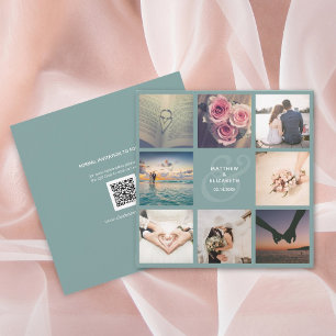 Rustic Mint Green Ampersand Photo Collage Wedding Save The Date