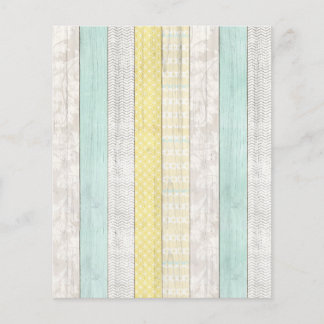 Rustic Mint & Yellow Boho Geo Mod Scrapbook Paper