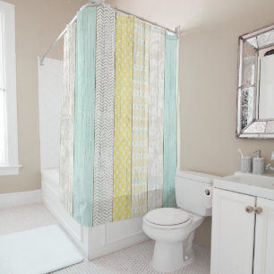 Rustic Mint & Yellow Boho Geometric Modern Cottage