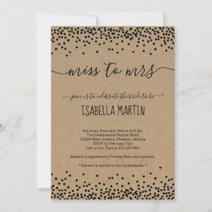 Rustic Miss à Mme Bridal Shower Invitation -Kraft