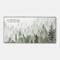 Rustic Misty Forest Green & White Monogram
