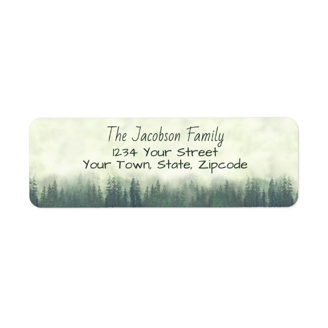 Rustic Misty Green Pines Petite adresse de retour (Devant)