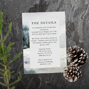 Rustic Misty Mountain Lake Watercolor Details Enclosure Card