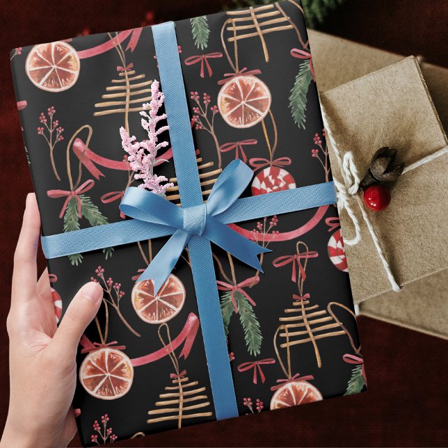 Rustic Modern Abstract Winter Christmas Pattern Wrapping Paper (Creator Uploaded)