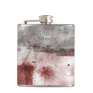 Rustic Modern Abstract Your Name Nr56 Hip Flask