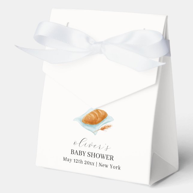 Rustic Modern Baking Bun In The Oven Baby Shower  Favor Box (Front)