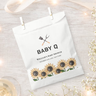 Rustic Modern BBQ Sunflower Baby Shower  Favour Bag