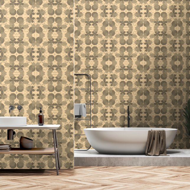 Rustic Modern Blended Leaves 6 Wallpaper (Bathroom)