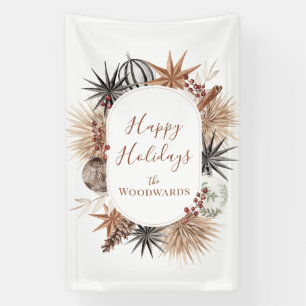 Rustic Modern Boho Holiday Christmas  Banner