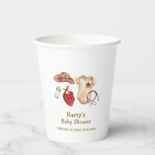 Rustic Modern Boho Western Cowboy Baby Shower  Paper Cups
