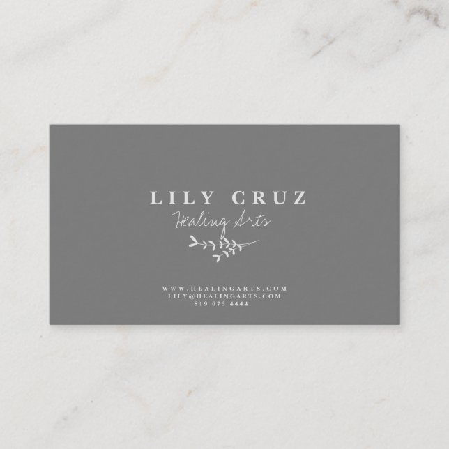 Rustic Modern Botanical Calligraphy Business Card (Front)