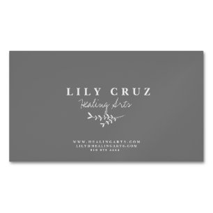 Rustic Modern Botanical Calligraphy Business Card
