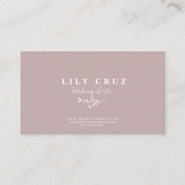 Rustic Modern Botanical Calligraphy Business Card (Front)
