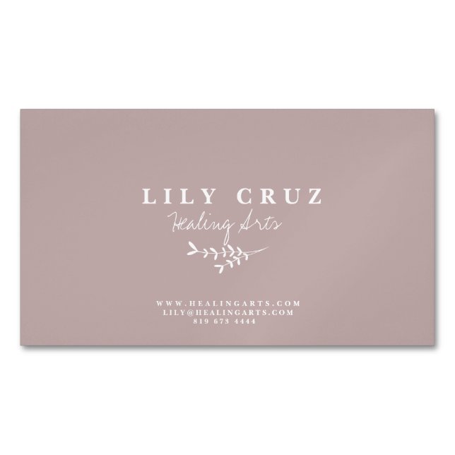 Rustic Modern Botanical Calligraphy Business Card (Front)
