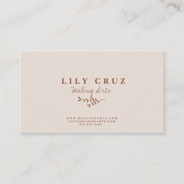 Rustic Modern Botanical Personalized Business Card (Front)