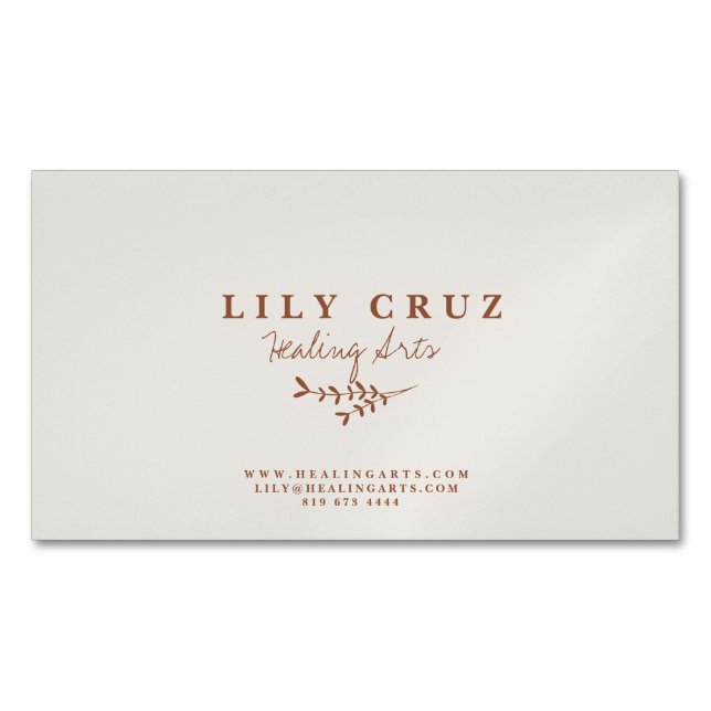 Rustic Modern Botanical Personalized Business Card (Front)