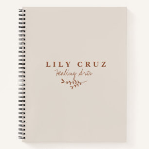 Rustic Modern Botanical Personalized Business  Notebook