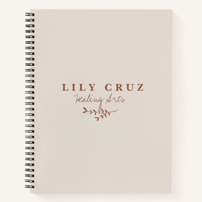 Rustic Modern Botanical Personalized Business  Notebook (Front)