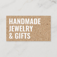 Rustic modern brown cork handmade white bold font