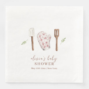 Rustic Modern Chef Kitchen Stuff Baby Shower  Napkin