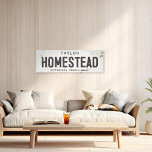 Rustic Modern Farmhouse Homestead & City Canvas Print<br><div class="desc">Elevate your living space with our exquisite Stretched Canvas Wall Art Homestead Sign, where timeless charm meets modern farmhouse aesthetics. This art piece effortlessly combines rustic elegance with an industrial edge, featuring a faux cracked and distressed off-white background that exudes a sense of history through chipping paint and weathered textures....</div>
