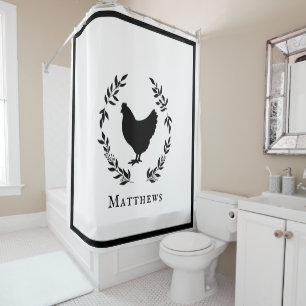 Rustic Modern Farmhouse Rooster with Name Shower
