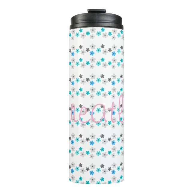 Rustic Modern Floral  Pattern Thermal Tumbler (Front)