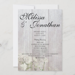 Rustic Modern Floral Wedding Ceremony Program V2