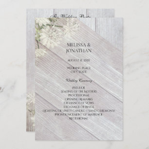 Rustic Modern Floral Wedding Ceremony Program V3