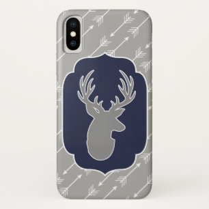 Rustic Modern Grey Deer & White Arrows Case-Mate iPhone Case