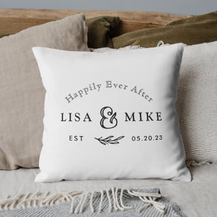 Rustic Modern Happily Ever After Wedding Gift Throw Pillow