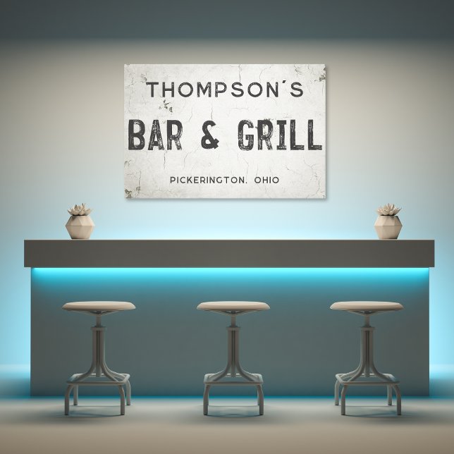 Rustic Modern Industrial Farmhouse Bar City Canvas Print (Creator Uploaded)