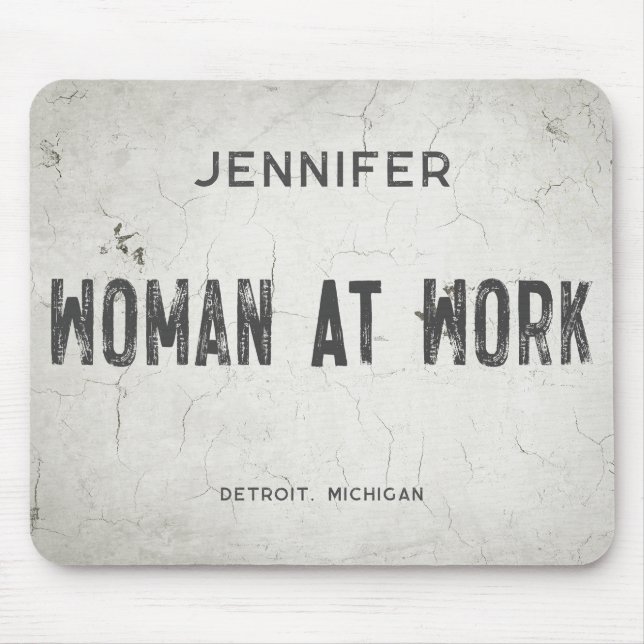 Rustic Modern Industrial Farmhouse Girl Name City Mouse Pad (Front)