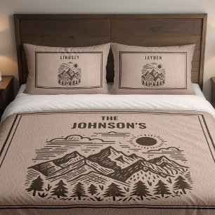 Rustic Modern Mountain Custom Pillowcase
