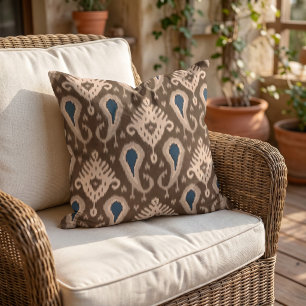 Rustic Modern Native Tribal Art Pattern Cabin Outdoor Pillow
