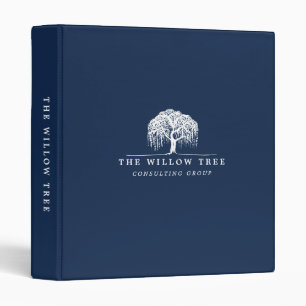 Rustic & Modern Navy Blue Willow Tree Logo Binder