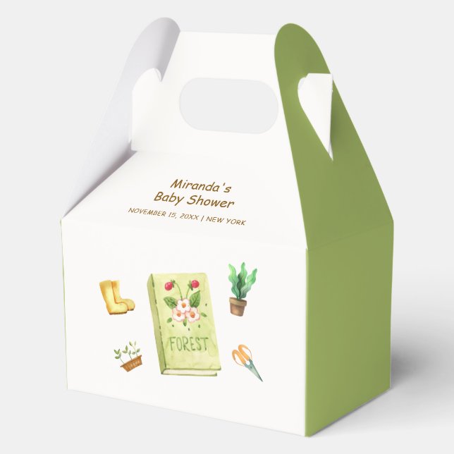 Rustic Modern New Chapter Garden Book Baby Shower  Favor Box (Front)