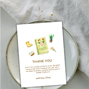 Rustic Modern New Chapter Garden Book Baby Shower  Thank You Card