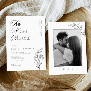 Rustic Modern Night Before Rehearsal Dinner Photo Invitation