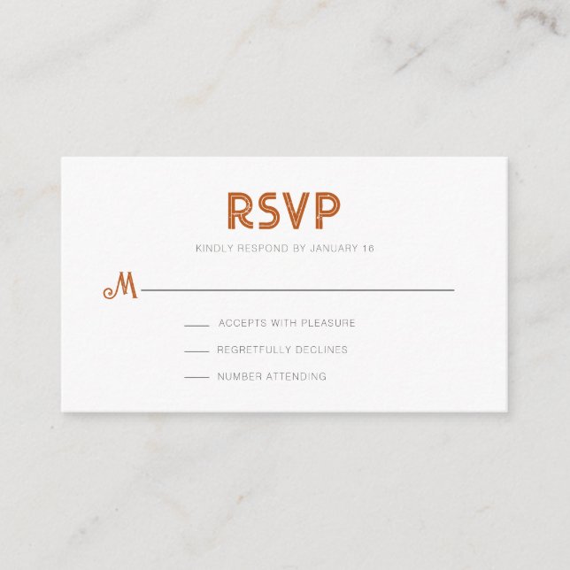 Rustic Modern Parchment RSVP Enclosure Card (Front)
