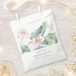 Rustic Modern Pastel Blush Waterlily Bridal Shower Favour Bag