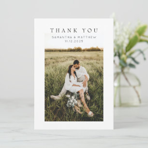 Rustic Modern Photo Engagement Thank You Card