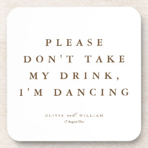 Rustic Modern Script Personalized Wedding Coaster
