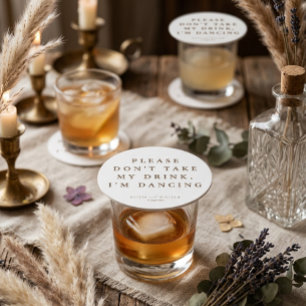 Rustic Modern Script Personalized Wedding Coaster